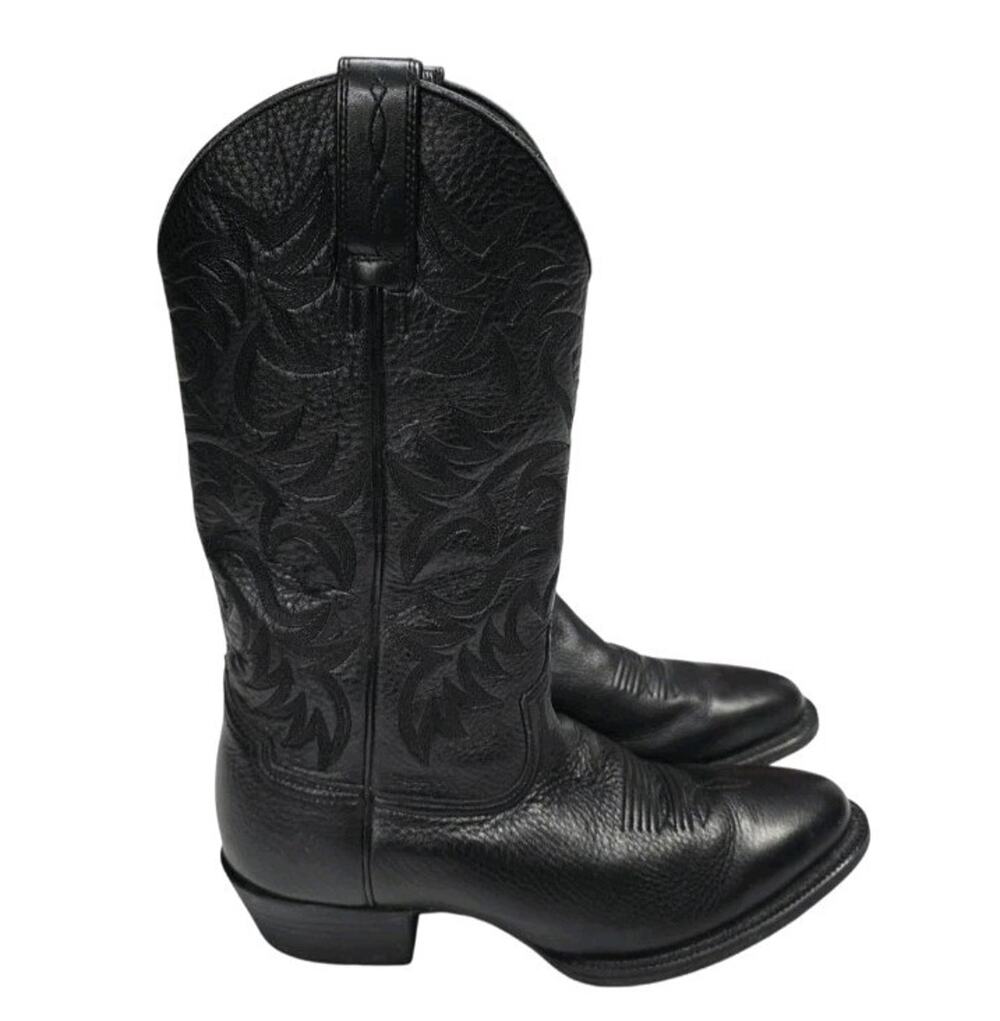 Ariat Men's Heritage Western R Toe Black Leather Cowboy Boots Size 9D 10002218